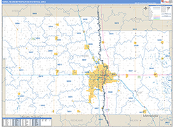 Fargo Metro Area Wall Map Basic Style 2026