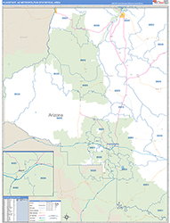 Flagstaff Metro Area Wall Map Basic Style 2026
