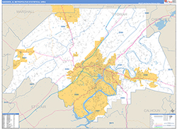 Gadsden Metro Area Wall Map Basic Style 2026