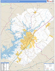 Gainesville Metro Area Wall Map Basic Style 2026