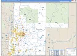 Greeley Metro Area Wall Map Basic Style 2026