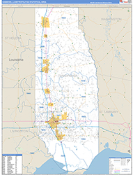 Hammond Metro Area Wall Map Basic Style 2026