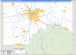 Hattiesburg Metro Area Wall Map Basic Style 2026