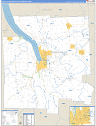 Ithaca Metro Area Wall Map Basic Style 2026