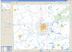 Jackson Metro Area Wall Map Basic Style 2026