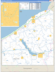 Jamestown Metro Area Wall Map Basic Style 2026