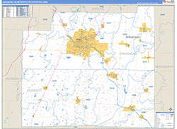Jonesboro Metro Area Wall Map Basic Style 2026