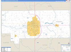 Kokomo Metro Area Wall Map Basic Style 2026
