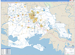 Lafayette Metro Area Wall Map Basic Style 2026