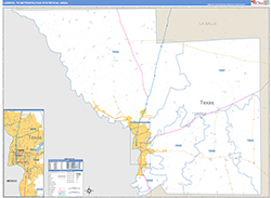 Laredo Metro Area Wall Map Basic Style 2026