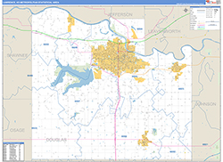 Lawrence Metro Area Wall Map Basic Style 2026