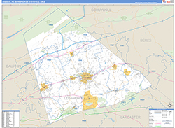 Lebanon Metro Area Wall Map Basic Style 2026