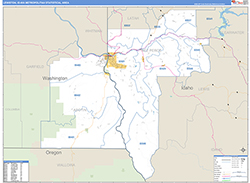 Lewiston Metro Area Wall Map Basic Style 2026