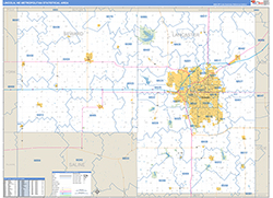Lincoln Metro Area Wall Map Basic Style 2026