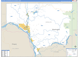 Longview Metro Area Wall Map Basic Style 2026