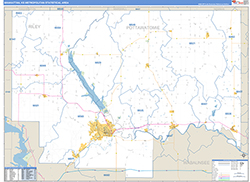Manhattan Metro Area Wall Map Basic Style 2026