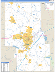 Mansfield Metro Area Wall Map Basic Style 2026