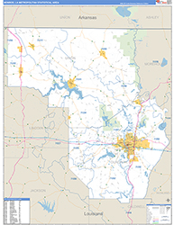 Monroe Metro Area Wall Map Basic Style 2026