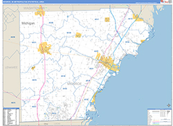 Monroe Metro Area Wall Map Basic Style 2026