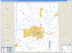 Muncie Metro Area Wall Map Basic Style 2026