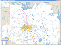 Ocala Metro Area Wall Map Basic Style 2026