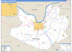 Owensboro Metro Area Wall Map Basic Style 2026