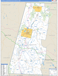 Pittsfield Metro Area Wall Map Basic Style 2026