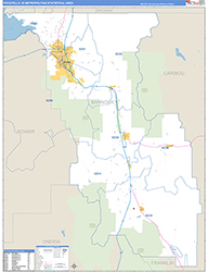 Pocatello Metro Area Wall Map Basic Style 2026