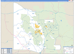 Prescott Metro Area Wall Map Basic Style 2026