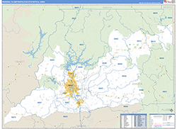 Redding Metro Area Wall Map Basic Style 2026