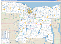 Rochester Metro Area Wall Map Basic Style 2026