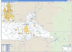 Salem Metro Area Wall Map Basic Style 2026