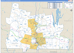Springfield Metro Area Wall Map Basic Style 2026