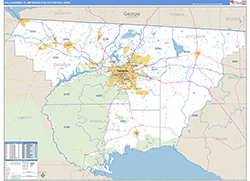 Tallahassee Metro Area Wall Map Basic Style 2026