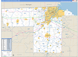 Toledo Metro Area Wall Map Basic Style 2026