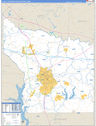 Tyler Metro Area Wall Map Basic Style 2026