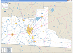 Valdosta Metro Area Wall Map Basic Style 2026