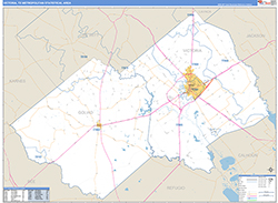 Victoria Metro Area Wall Map Basic Style 2026