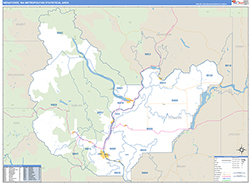 Wenatchee Metro Area Wall Map Basic Style 2026
