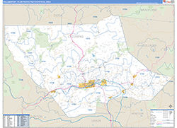 Williamsport Metro Area Wall Map Basic Style 2026