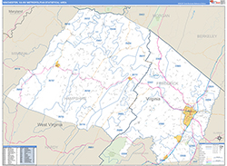 Winchester Metro Area Wall Map Basic Style 2026