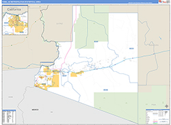 Yuma Metro Area Wall Map Basic Style 2026