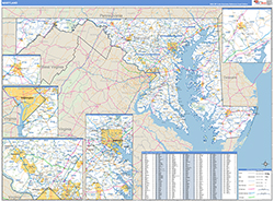 Maryland Wall Map Zip Code Basic Style 2026