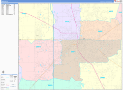 Ocala Florida Zip Code Maps (Color Cast Style)