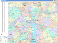 Washington District Of Columbia Zip Code Maps (Color Cast Style)
