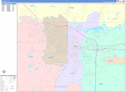Albany Wall Map Color Cast Style 2024