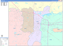 Albany Wall Map Color Cast Style 2026