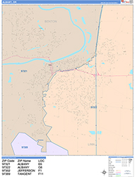 Albany Wall Map Color Cast Style 2026