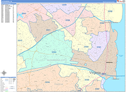 Alexandria Wall Map Color Cast Style 2026