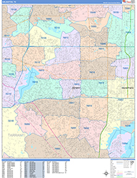 Arlington Wall Map Color Cast Style 2026